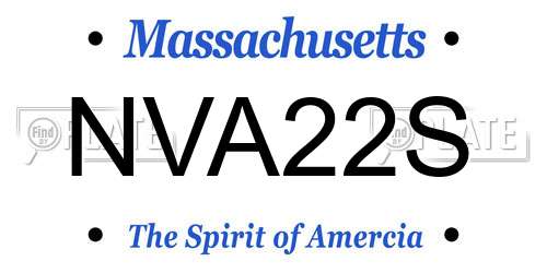 NVA22S Massachusetts License Plate