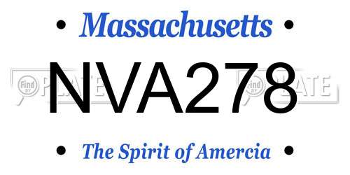 NVA278 Massachusetts License Plate