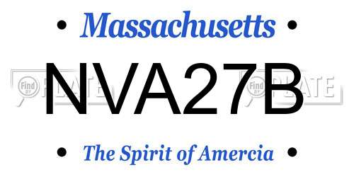 NVA27B Massachusetts License Plate