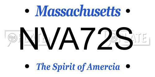 NVA72S Massachusetts License Plate