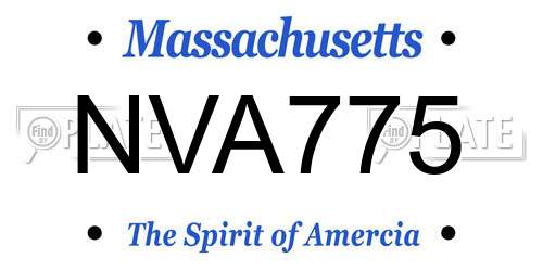 NVA775 Massachusetts License Plate