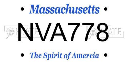 NVA778 Massachusetts License Plate