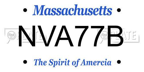 NVA77B Massachusetts License Plate