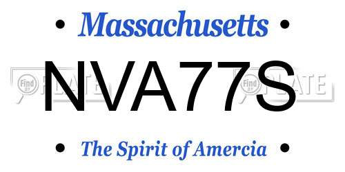 NVA77S Massachusetts License Plate