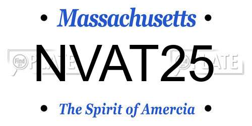 NVAT25 Massachusetts License Plate