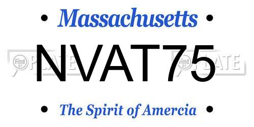 NVAT75 Massachusetts License Plate