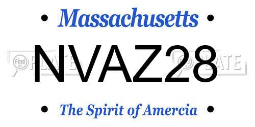 NVAZ28 Massachusetts License Plate