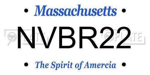 NVBR22 Massachusetts License Plate
