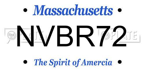 NVBR72 Massachusetts License Plate