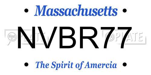 NVBR77 Massachusetts License Plate