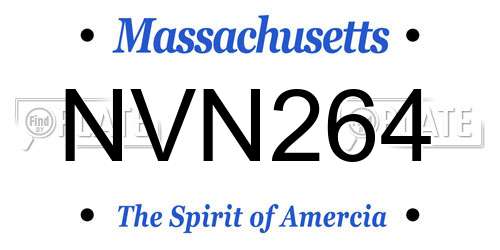 NVN264 Massachusetts License Plate