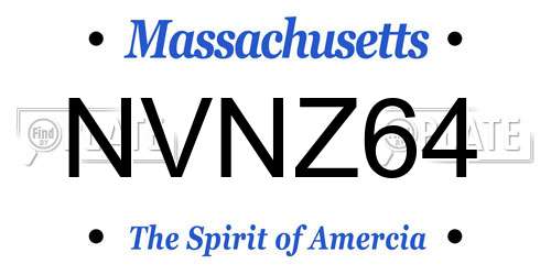 NVNZ64 Massachusetts License Plate