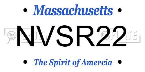 NVSR22 Massachusetts License Plate