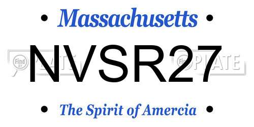 NVSR27 Massachusetts License Plate