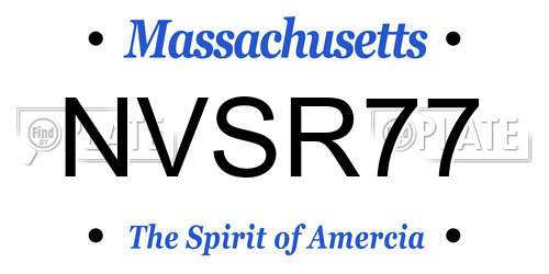NVSR77 Massachusetts License Plate