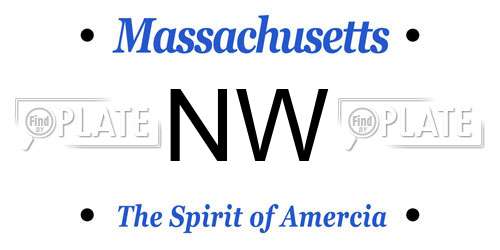NW Massachusetts License Plate