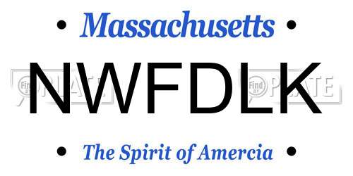 NWFDLK Massachusetts License Plate