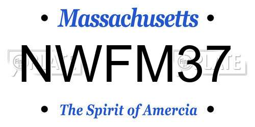 NWFM37 Massachusetts License Plate
