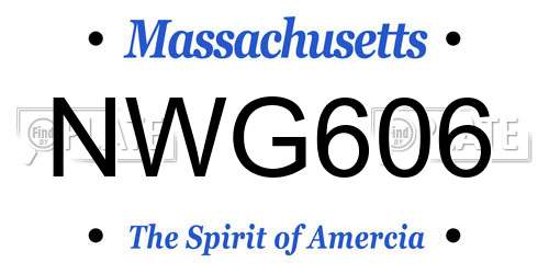 NWG606 Massachusetts License Plate