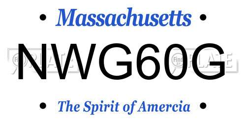 NWG60G Massachusetts License Plate