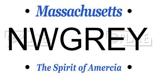NWGREY Massachusetts License Plate