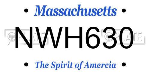NWH630 Massachusetts License Plate
