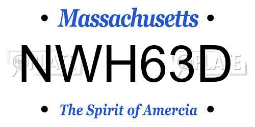 NWH63D Massachusetts License Plate