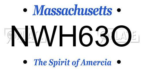 NWH63O Massachusetts License Plate