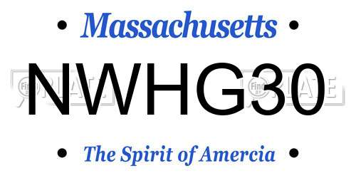 NWHG30 Massachusetts License Plate