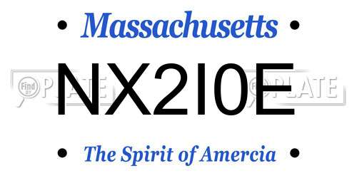 NX2I0E Massachusetts License Plate