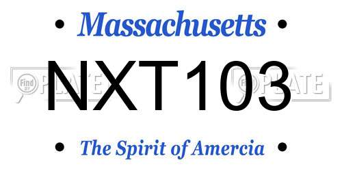 NXT103 Massachusetts License Plate