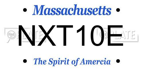 NXT10E Massachusetts License Plate