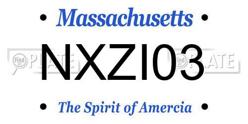 NXZI03 Massachusetts License Plate