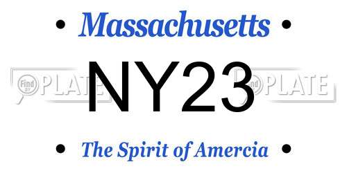 NY23 Massachusetts License Plate