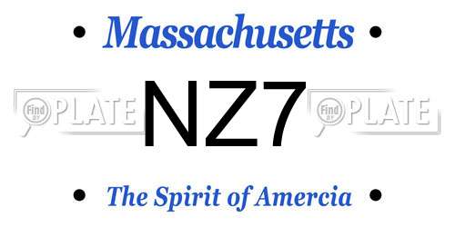 NZ7 Massachusetts License Plate