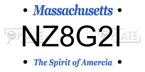 NZ8G2I Massachusetts License Plate