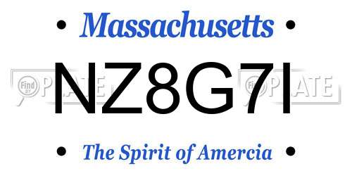 NZ8G7I Massachusetts License Plate