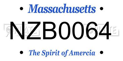 NZB0064 Massachusetts License Plate