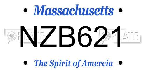 NZB621 Massachusetts License Plate