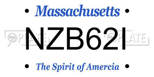 NZB62I Massachusetts License Plate