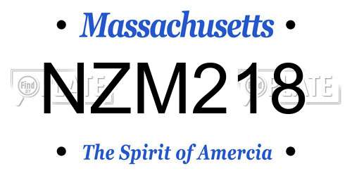 NZM218 Massachusetts License Plate
