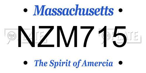 NZM715 Massachusetts License Plate