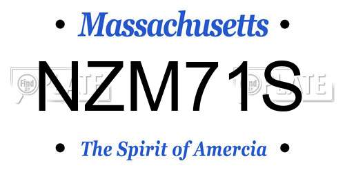 NZM71S Massachusetts License Plate