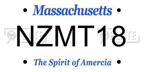 NZMT18 Massachusetts License Plate