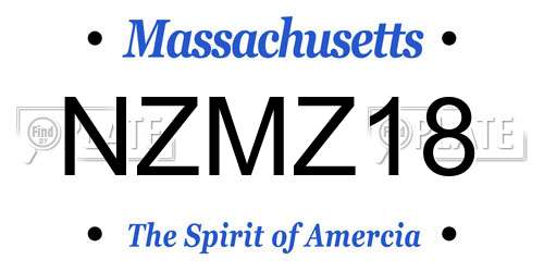 NZMZ18 Massachusetts License Plate