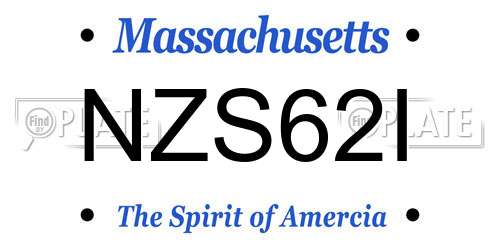 NZS62I Massachusetts License Plate