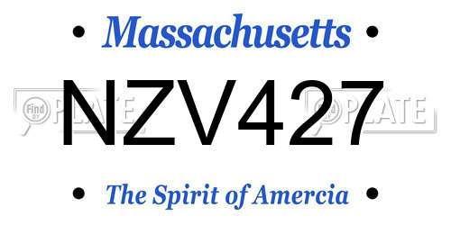 NZV427 Massachusetts License Plate