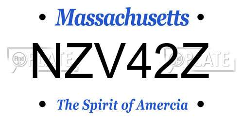 NZV42Z Massachusetts License Plate