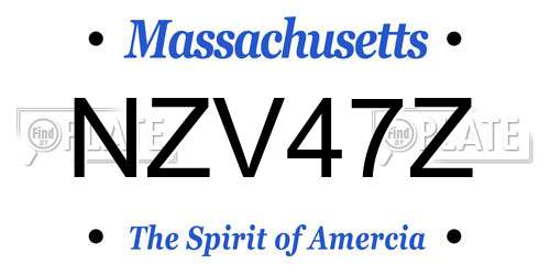 NZV47Z Massachusetts License Plate
