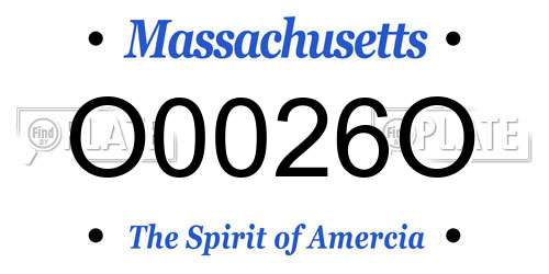 O0026O Massachusetts License Plate